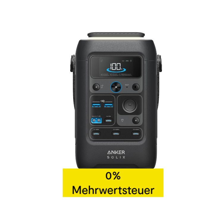 Anker SOLIX C300X DC (288Wh | 300W) - Tragbare Powerstation - Schwarz