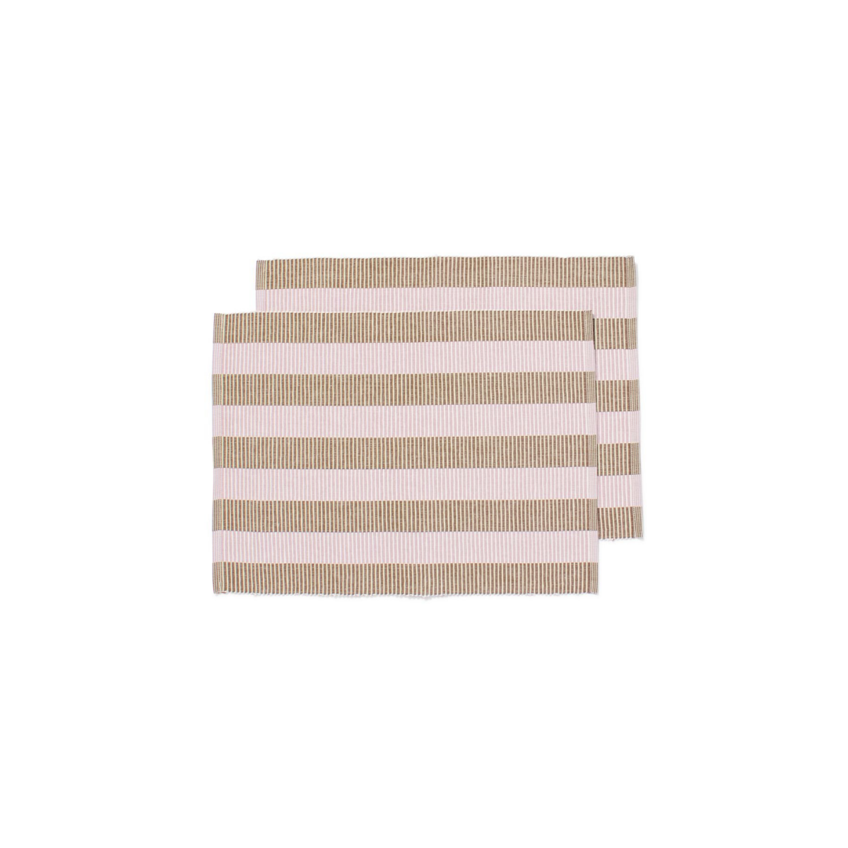 HEMA HEMA Placemats 45x35cm Katoen Strepen Roze-wit - 2 Stuks (roze)