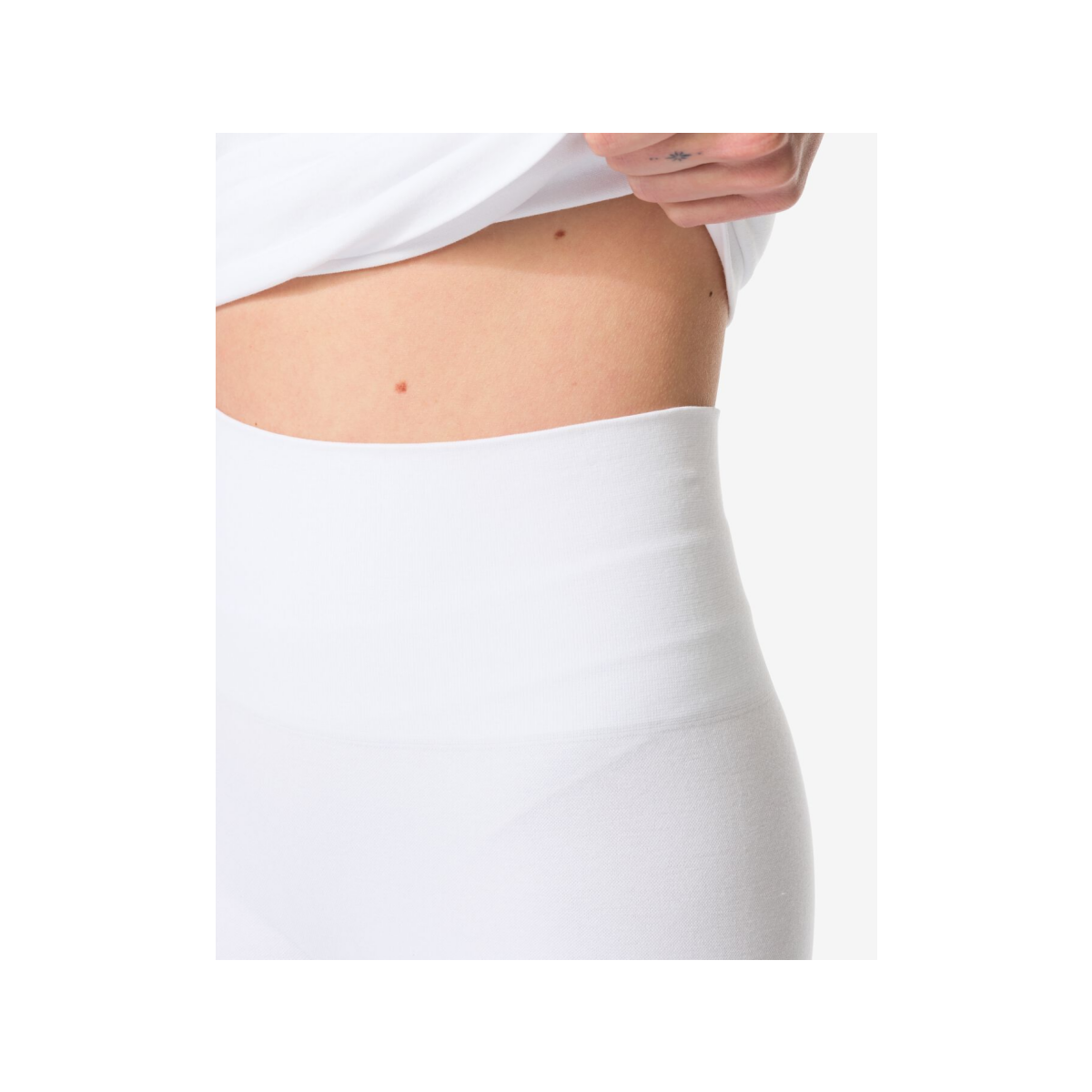 HEMA Licht corrigerende biker hoge taille naadloos katoen wit (wit)