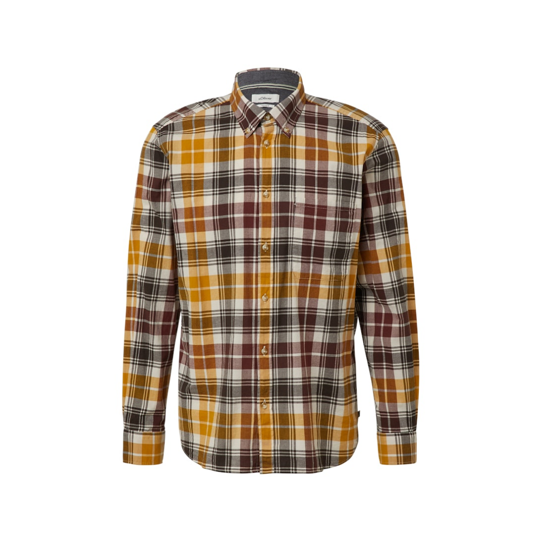 s.Oliver - Herren Langarmhemd - Rot - Größe: L - bei Tara-M