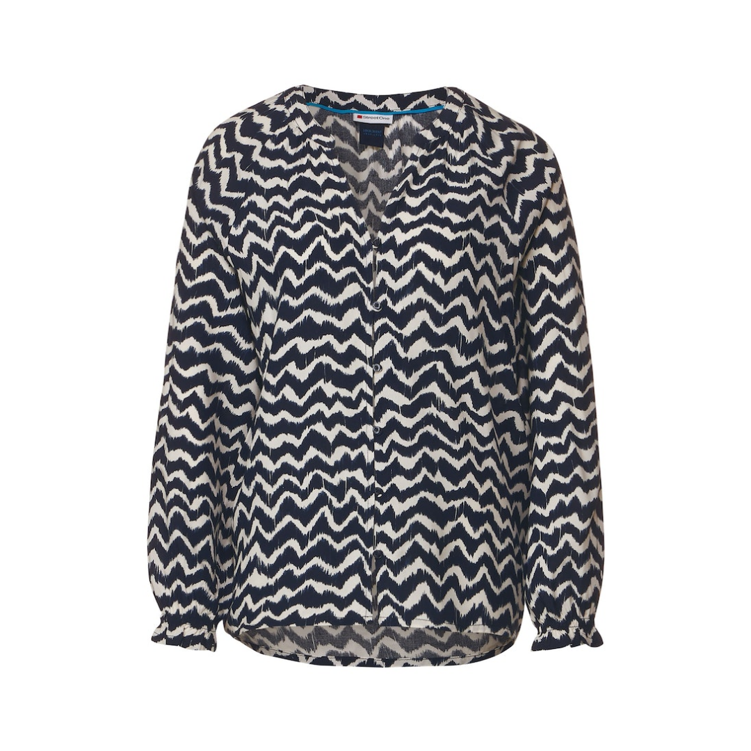 Street One - Damen Langarmbluse - Blau - Größe: 42 - bei Tara-M