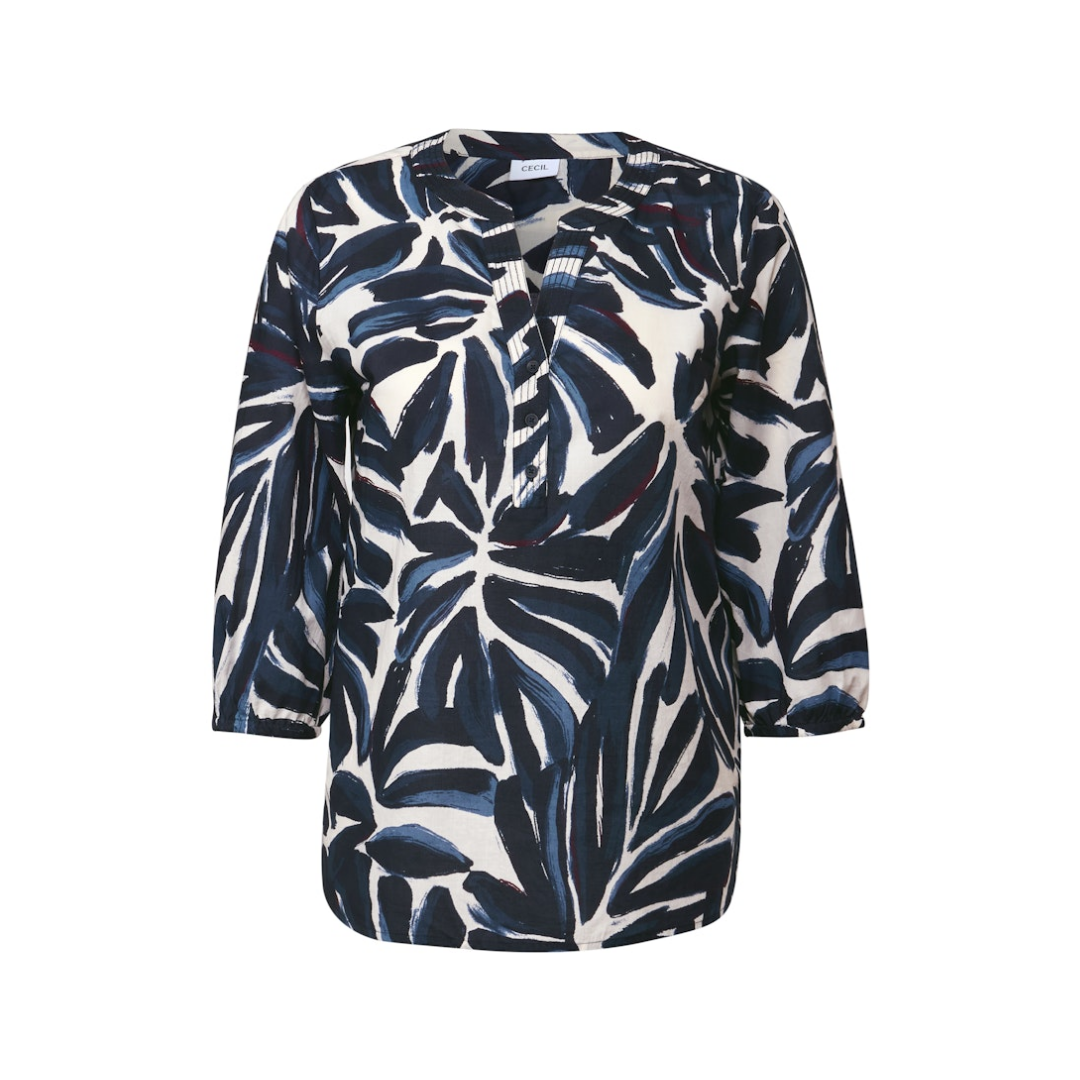 cecil Tunika Knopfleiste Ärmel Baumwolle Dunkelblau