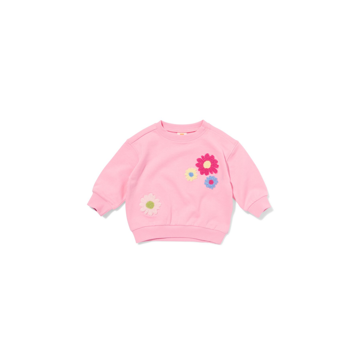HEMA Babytrui sweatstof bloemen roze (roze)