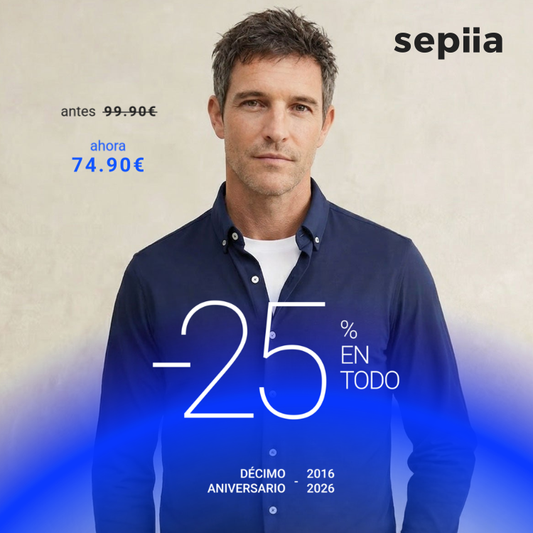 Camisa casual hombre azul marino regular