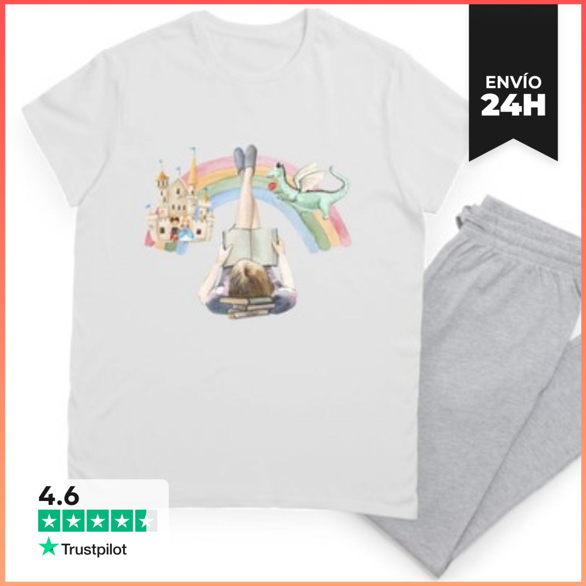 Pijama Sant Jordi Nena llegint llegenda Arc Ir laTostadora