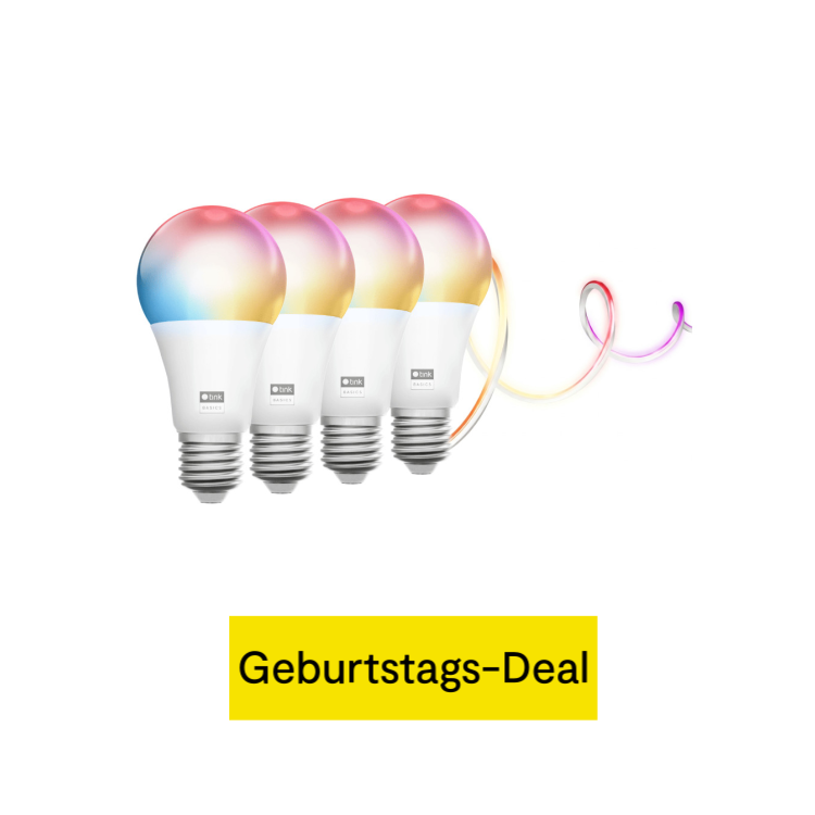 tink Basics Matter Set - mit Neon Light Strip + 4 White & Color E27 Bulb