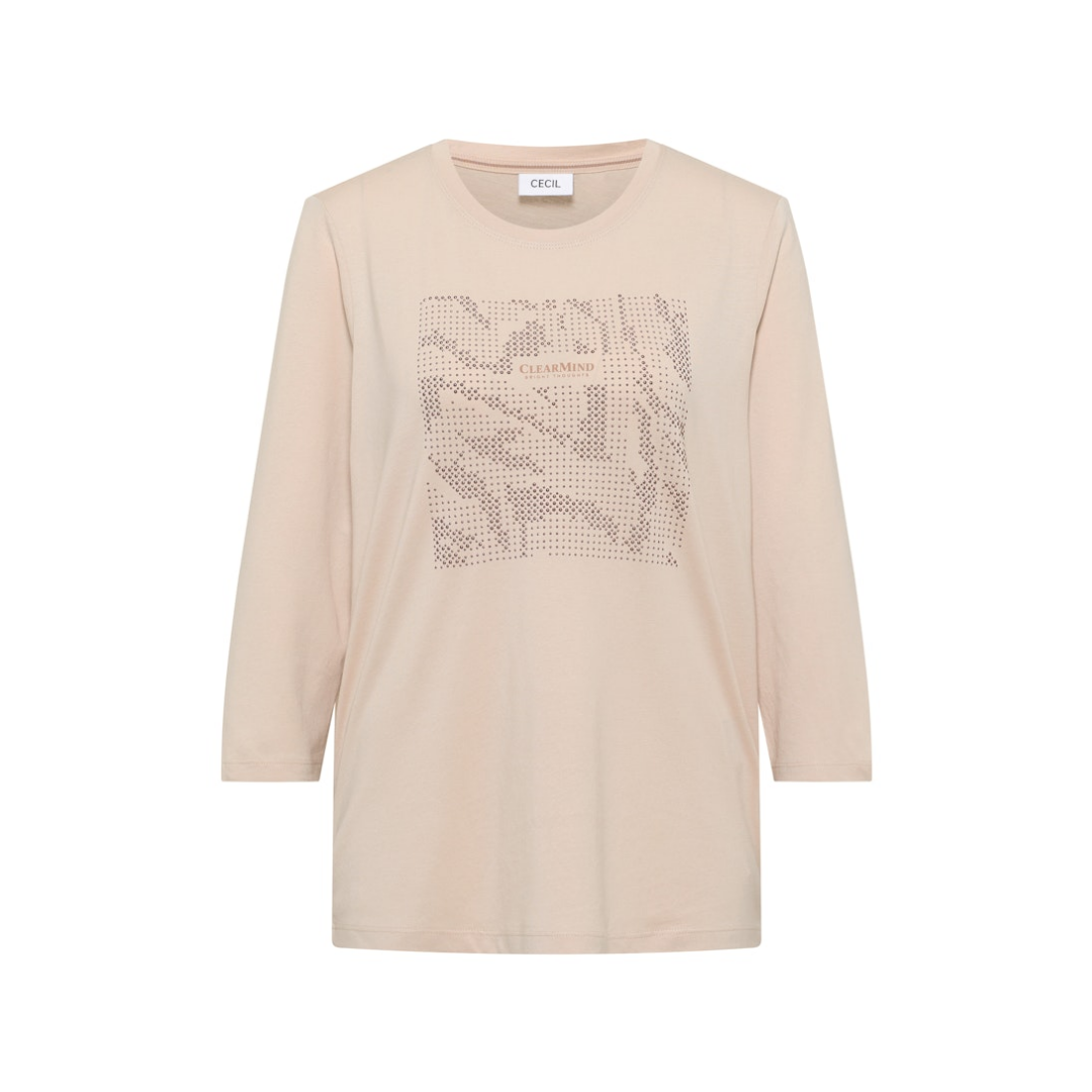 Cecil - Damen Langarmshirt - oat milk beige - Größe: L - bei Tara-M