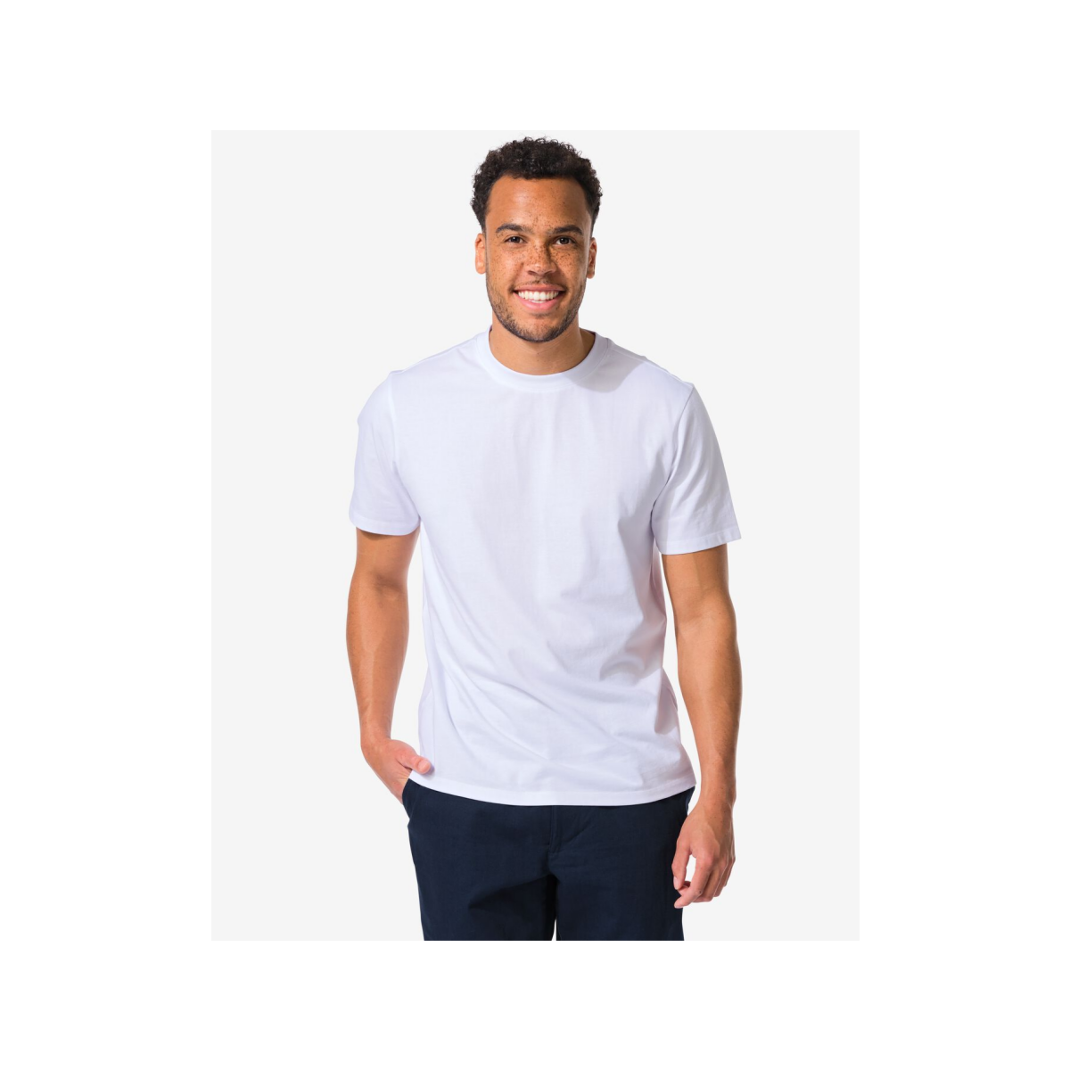 HEMA Heren T-shirt regular wit (wit)