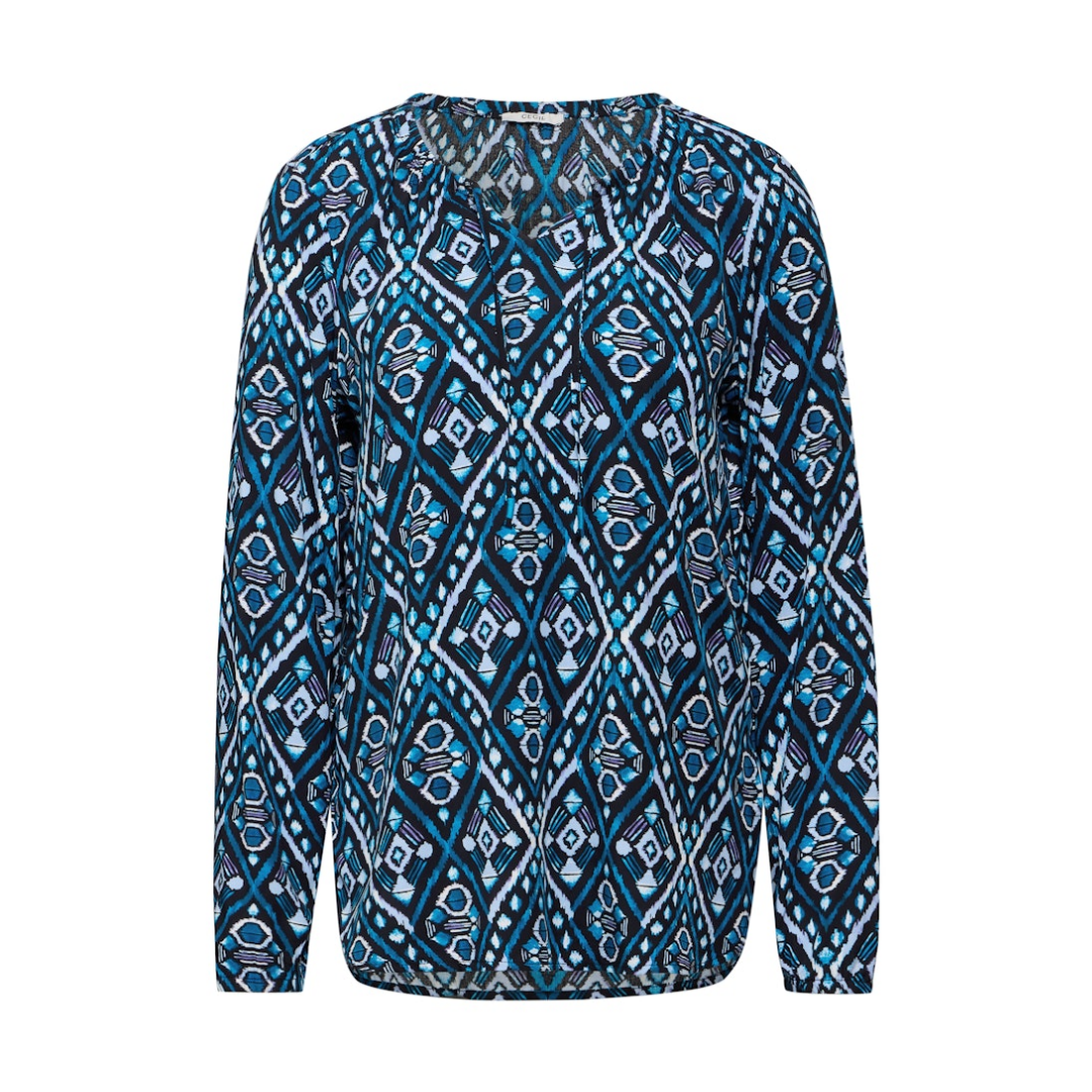 cecil Bedruckte Bluse Graphic Charcoal Grey