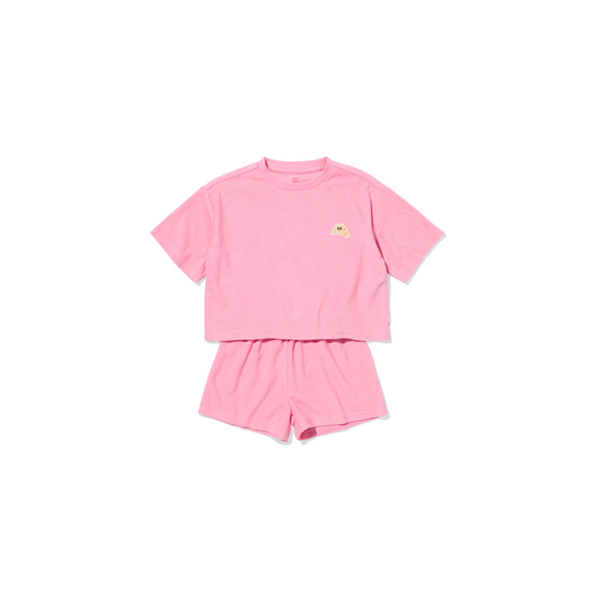 HEMA Kindershortama badstof croissant roze (roze)
