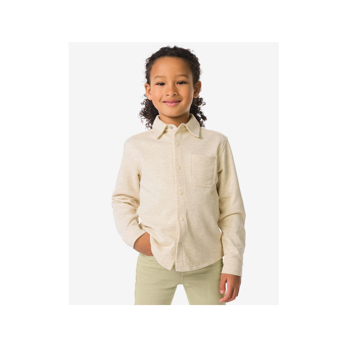 HEMA Kinderoverhemd sweatstof grijsmelange (grijsmelange)