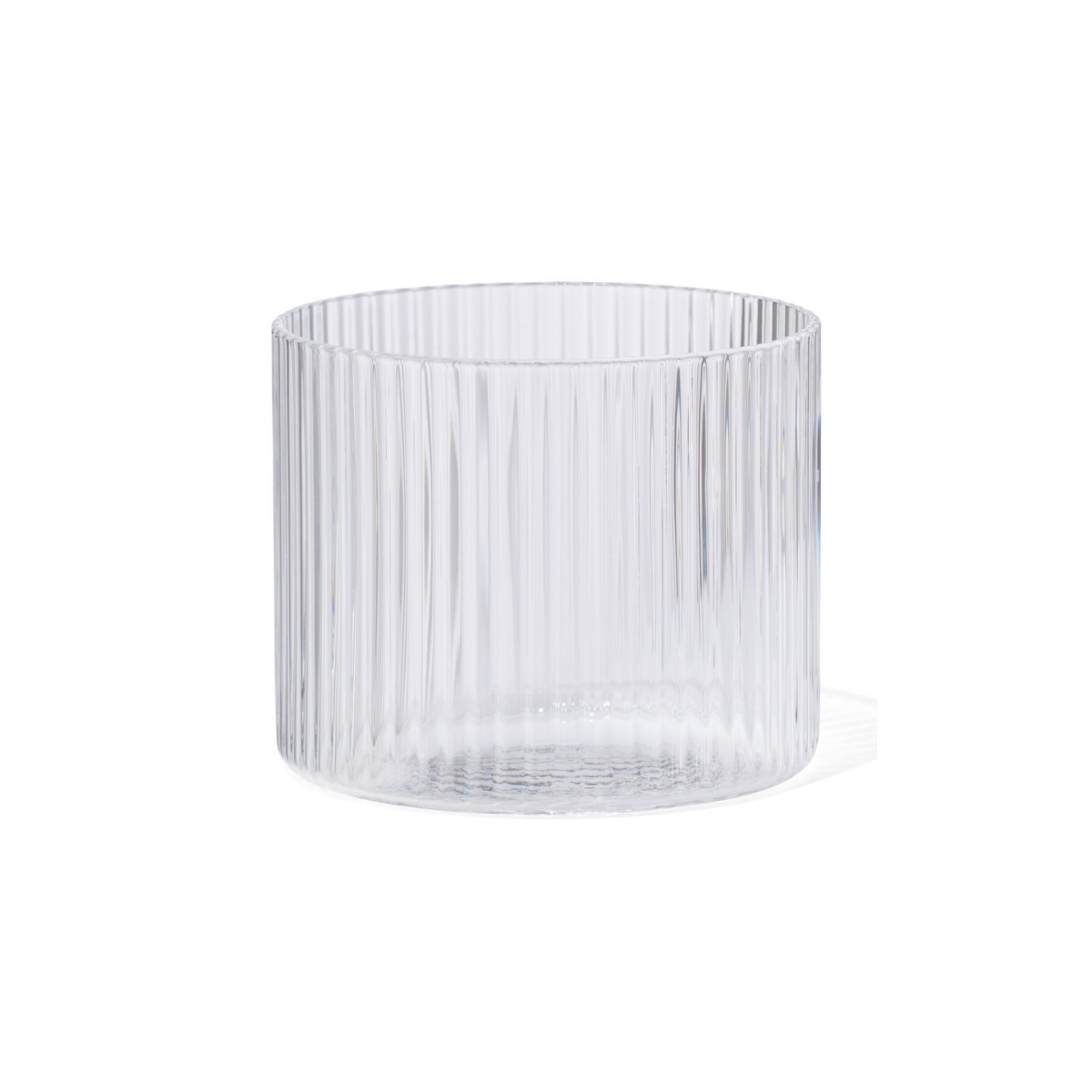 HEMA HEMA Glas Voor Geurkaars ⌀10x8.5cm Ribbel Transparant (transparant)