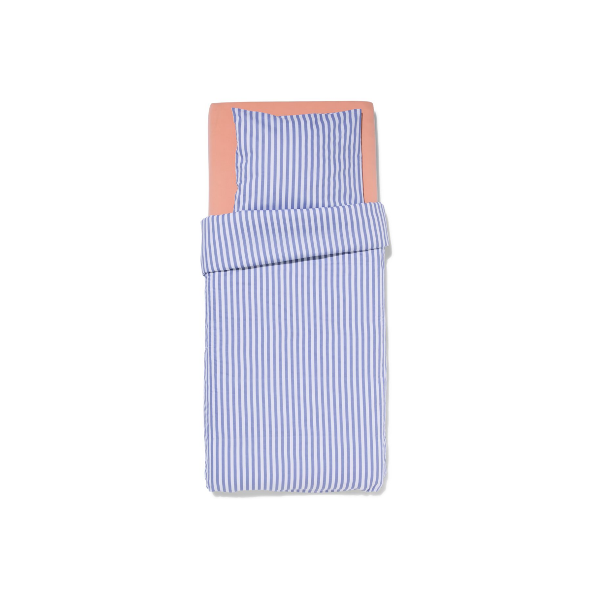 HEMA HEMA Peuterdekbedovertrek 120x150cm Zacht Katoen Strepen Lavendel (lavendel)