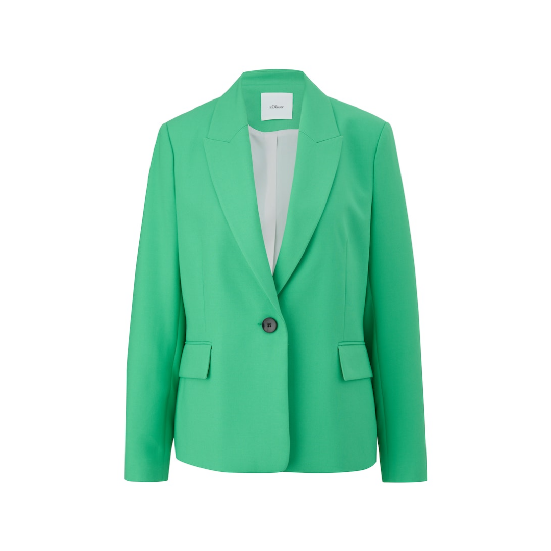 s.Oliver Black Label - Damen Blazer - Grün - Größe: 46 - bei Tara-M
