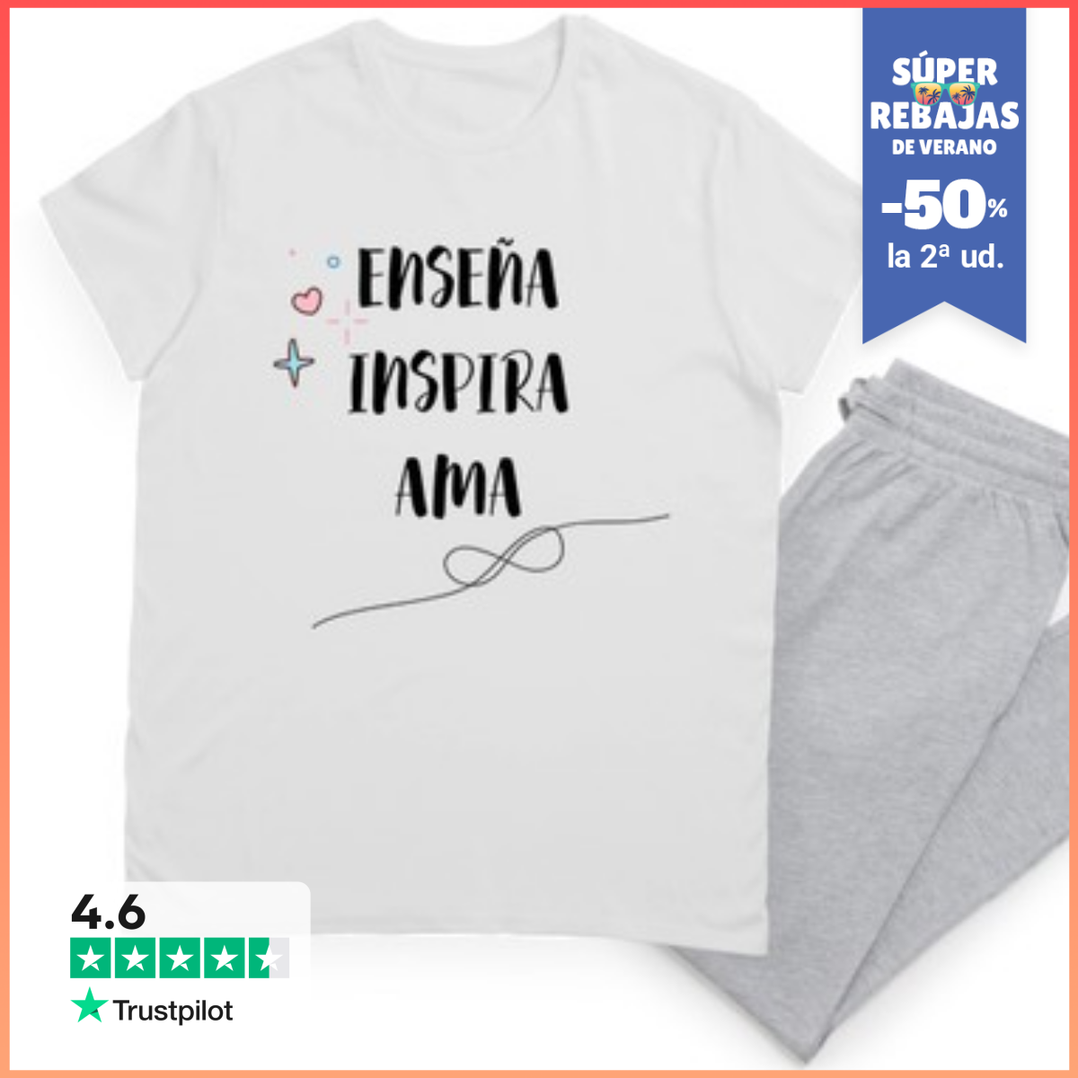 Pijama ENSEÑA INSPIRA AMA LaTostadora