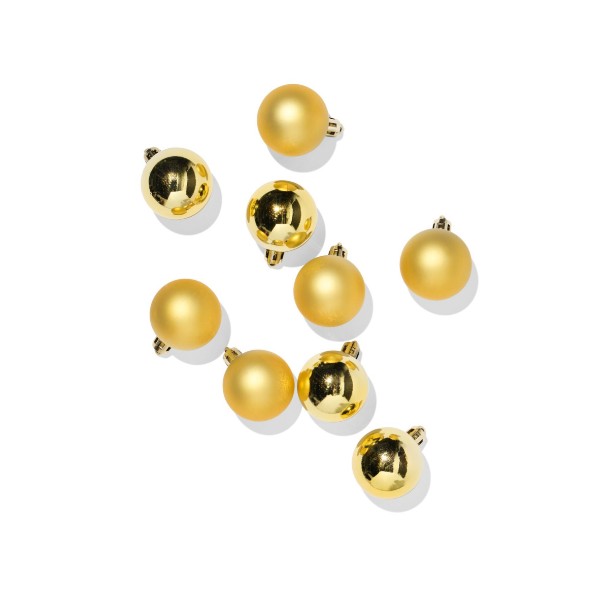 HEMA Kerstballen set 4.1cm plastic goud - 9 stuks (goud)