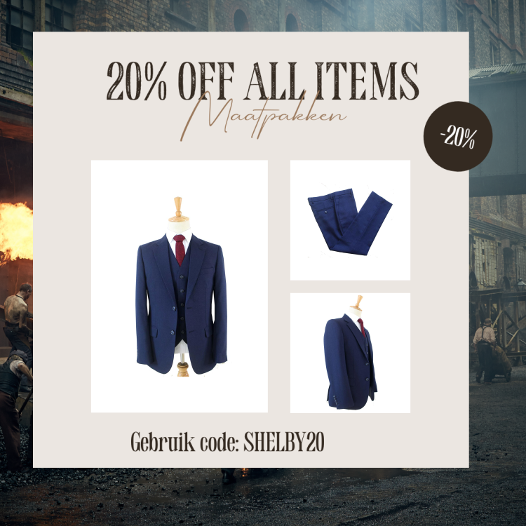 Maatpak Voor Heren | 3-delig Pak | Donkerblauw | Kamgaren Wol | Lichtgewicht & Ademend | Peaky Blinders