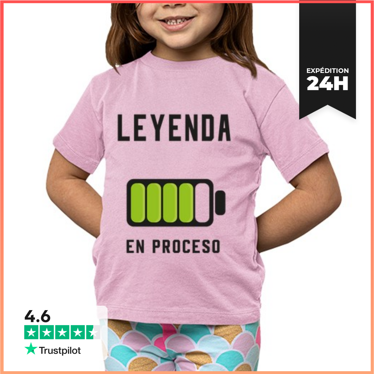 Tee Shirt Pour Enfant Manche Courte LéGende En Cours-image