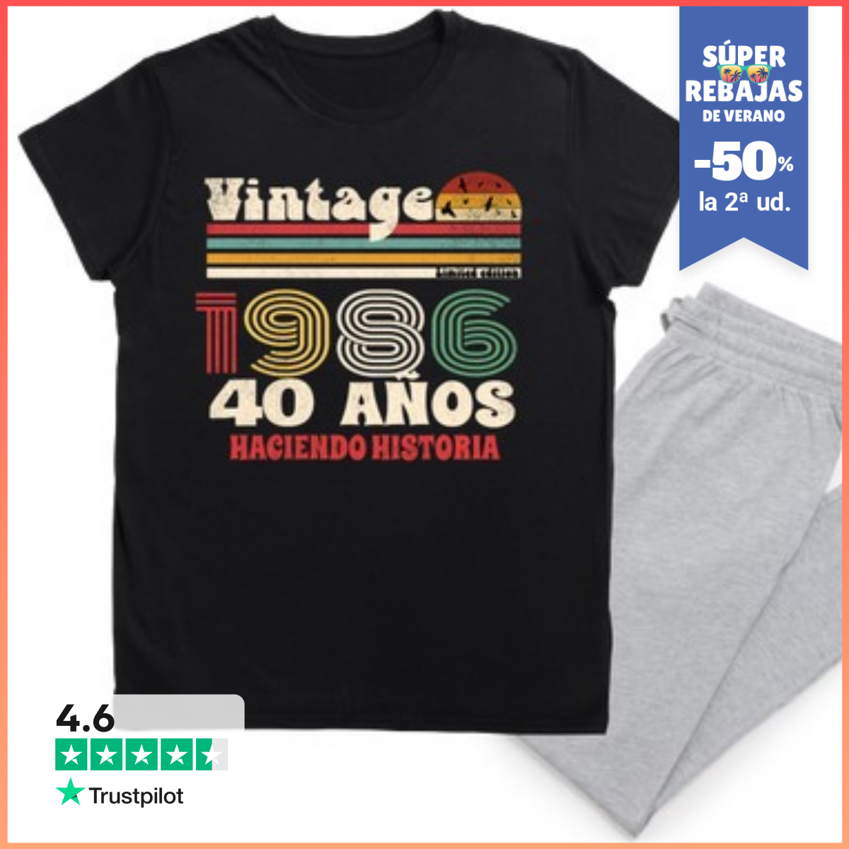 Pijama 40 Años 1986 Cumpleaños Vintage LaTostadora
