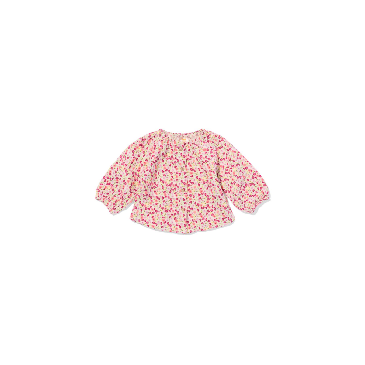 HEMA Newborn blouse mousseline bloemen ecru (ecru)