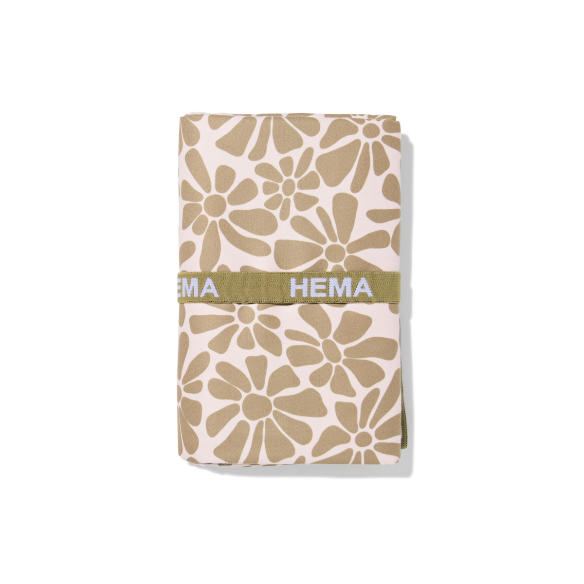 HEMA HEMA Strandlaken 110x175cm Microvezel Bloemen (khaki)