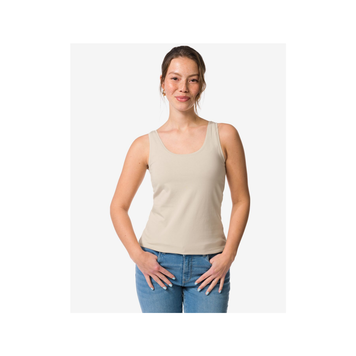 HEMA Damessinglet Carry jersey zand (zand)