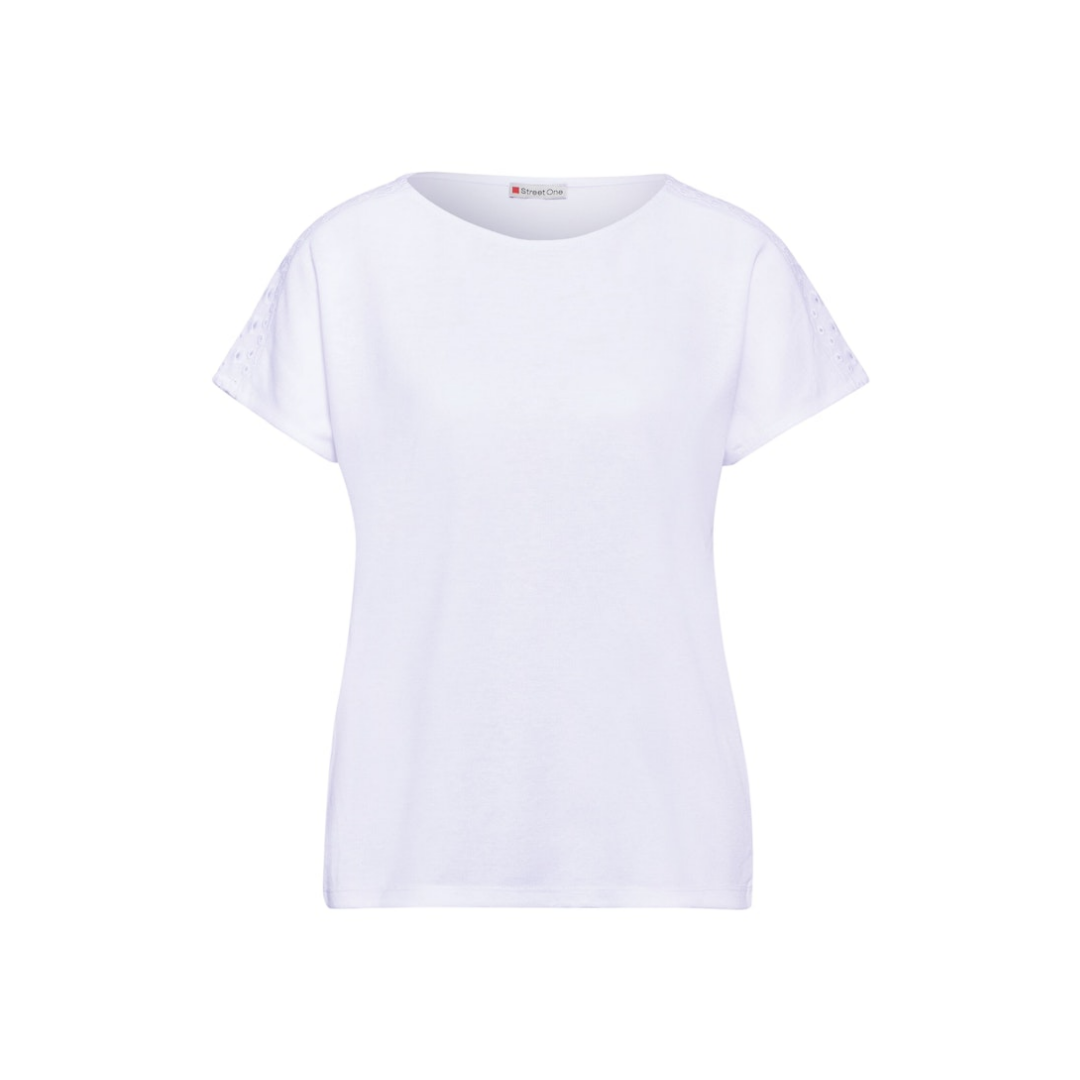 Street One - Damen T-Shirt - Weiß - Größe: 42 - bei Tara-M