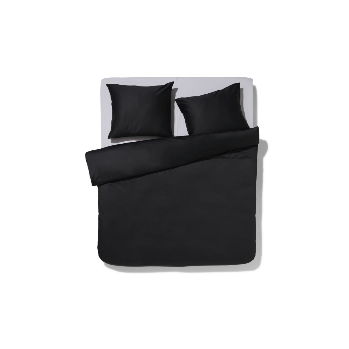 HEMA Dekbedovertrek 200x200/220cm satijn zwart (zwart)