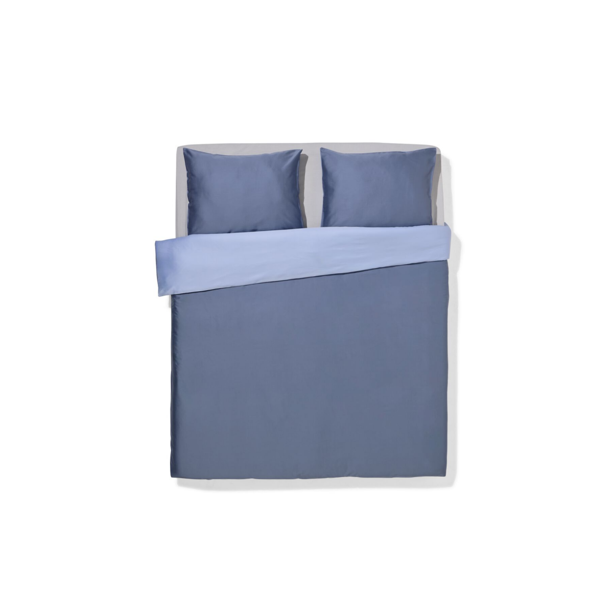 HEMA Dekbedovertrek 200x200/220cm satijn blauw (lichtblauw)