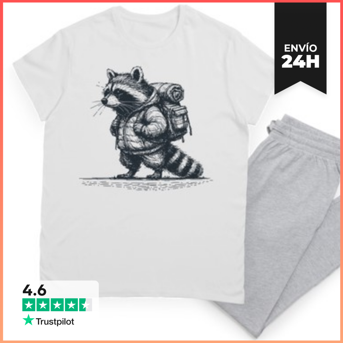 Pijama MAPACHE EXCURSIONISTA AVENTURERO laTostadora