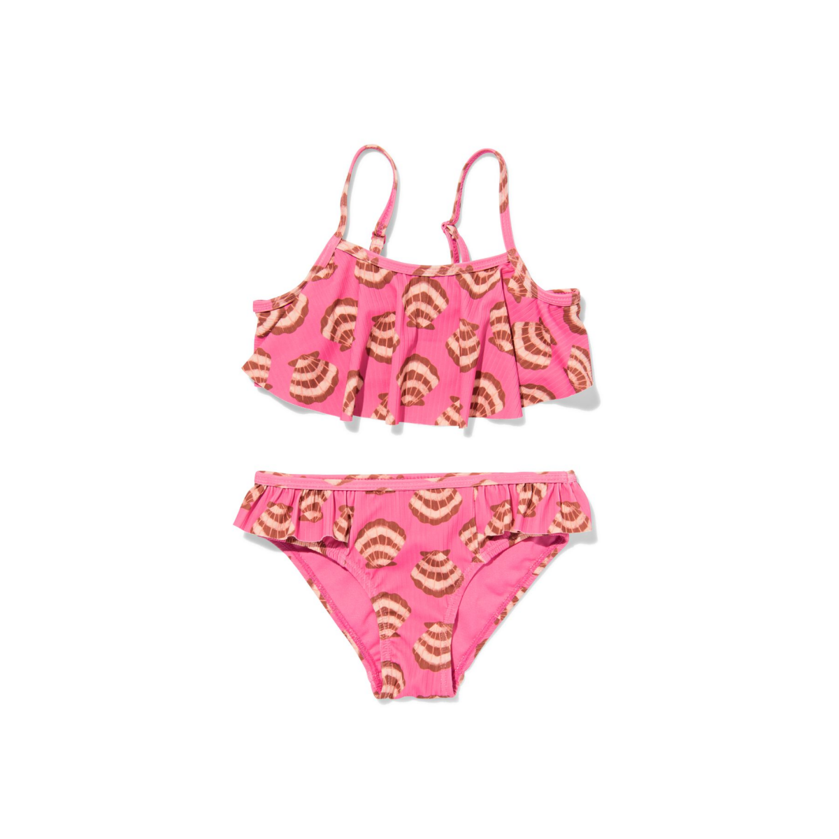 HEMA HEMA Kinderbikini Rib Schelpen Roze (roze)