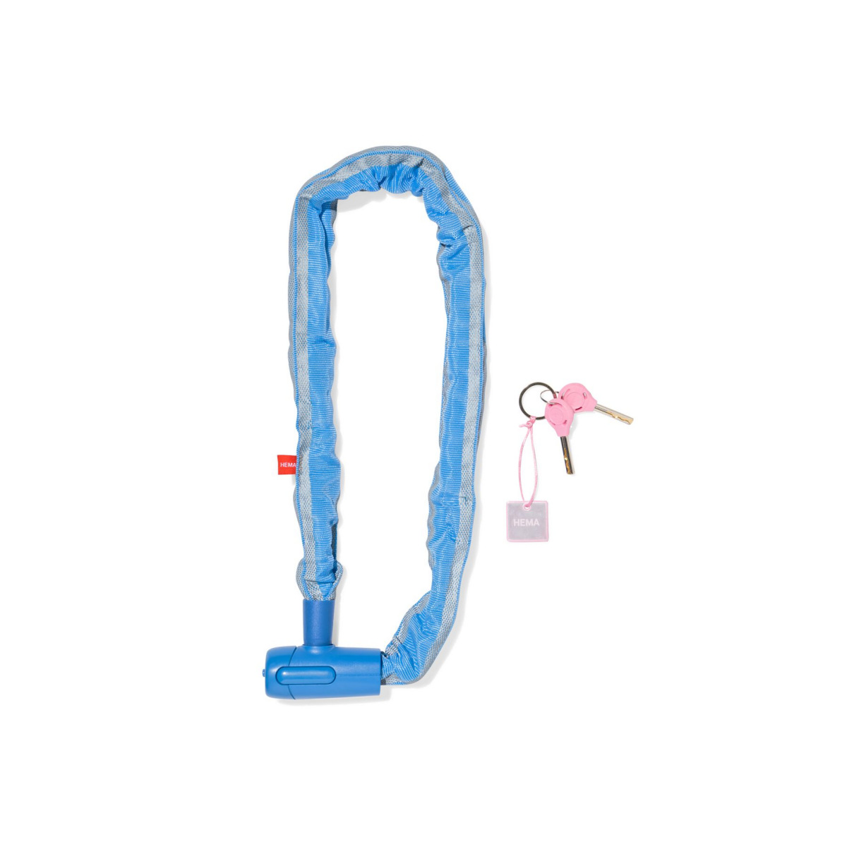 HEMA Kettingslot 90x8cm met sleutel blauw
