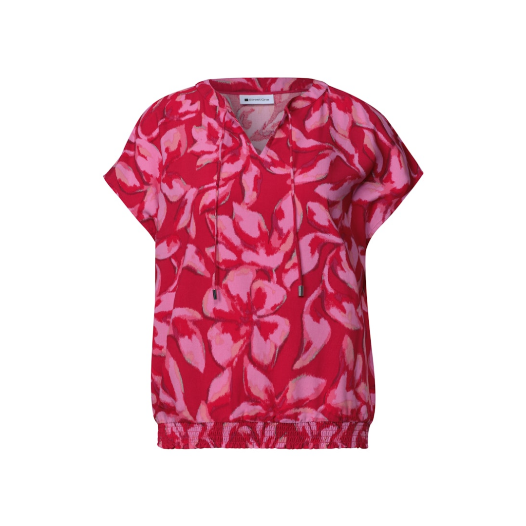 Street One - Damen Kurzarmbluse - salsa red - Größe: 44 - bei Tara-M