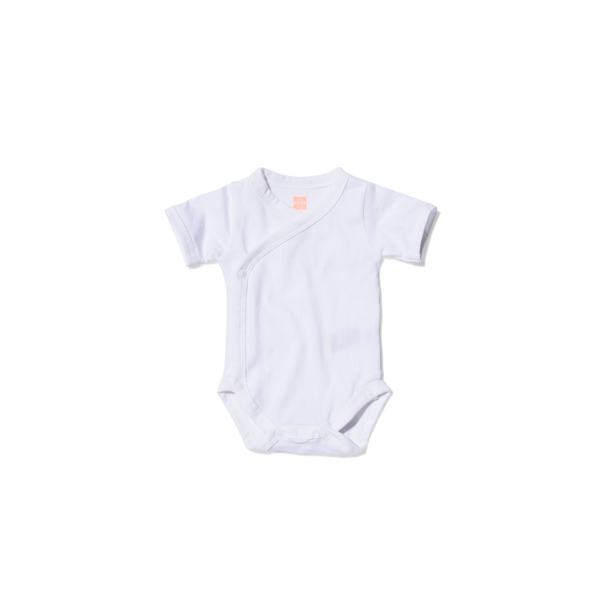 HEMA HEMA Overslag Romper Organic Katoen Stretch - 2 Stuks Wit (wit)