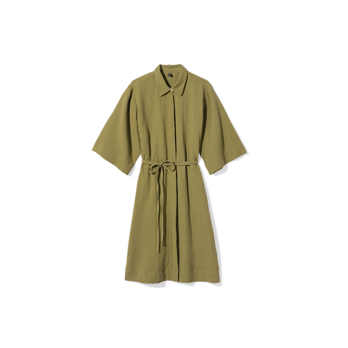 HEMA Damesblousejurk Lynn regular fit mousseline groen (groen)