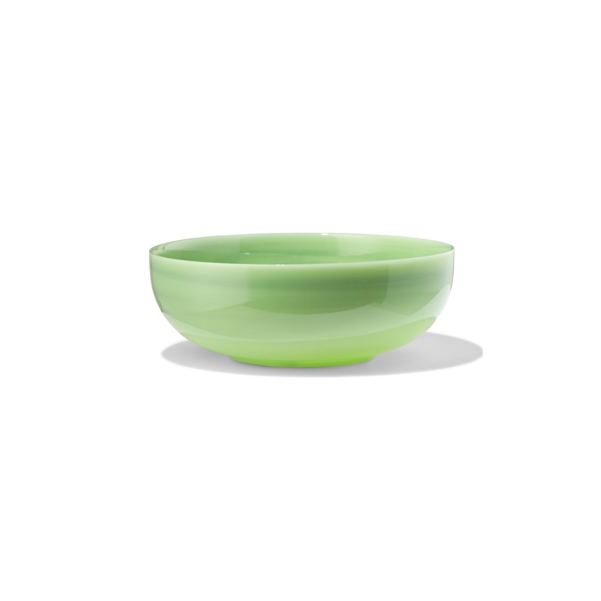 HEMA HEMA Saladeschaal ⌀23x9cm Glas Marmereffect Groen (groen)