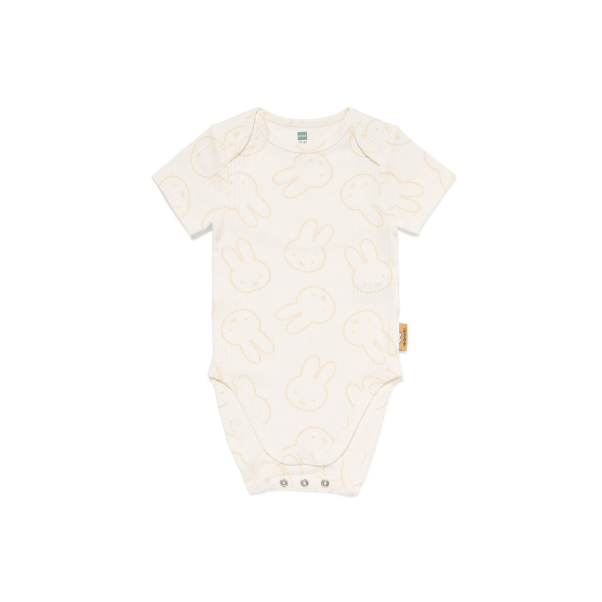 HEMA HEMA Nijntje Baby Meegroeiromper LENZING™ ECOVERO™ Rib Gebroken Wit (gebroken wit)