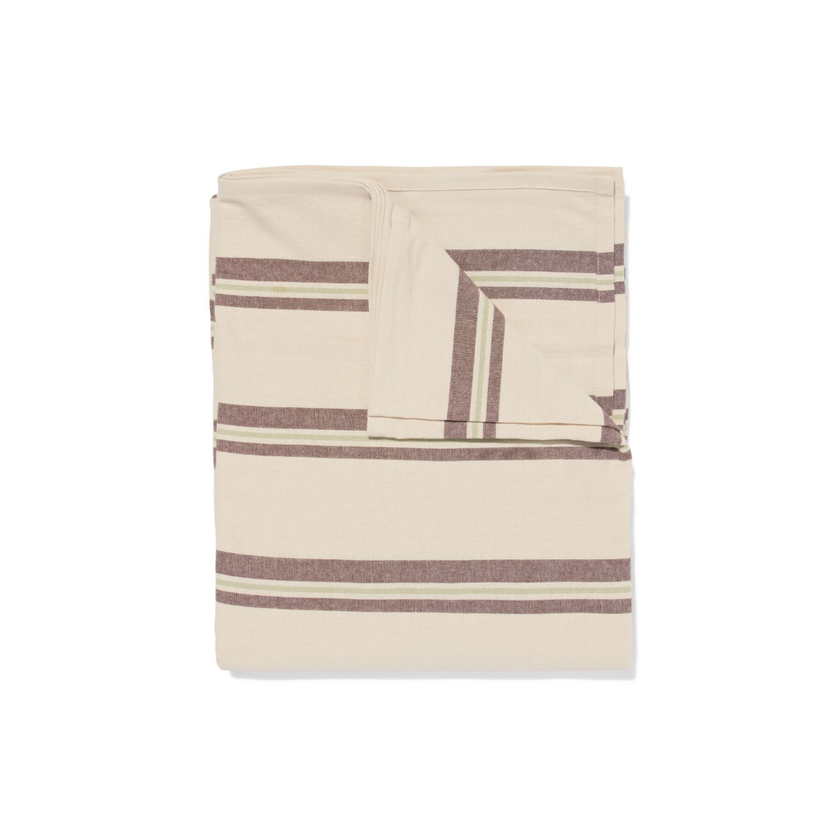 HEMA Tafelkleed 140x240cm katoen strepen bruin (bruin)