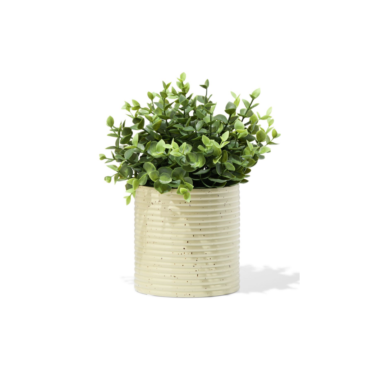 HEMA HEMA Bloempot ⌀13x13.4cm Keramiek Strepen Bruin (bruin)