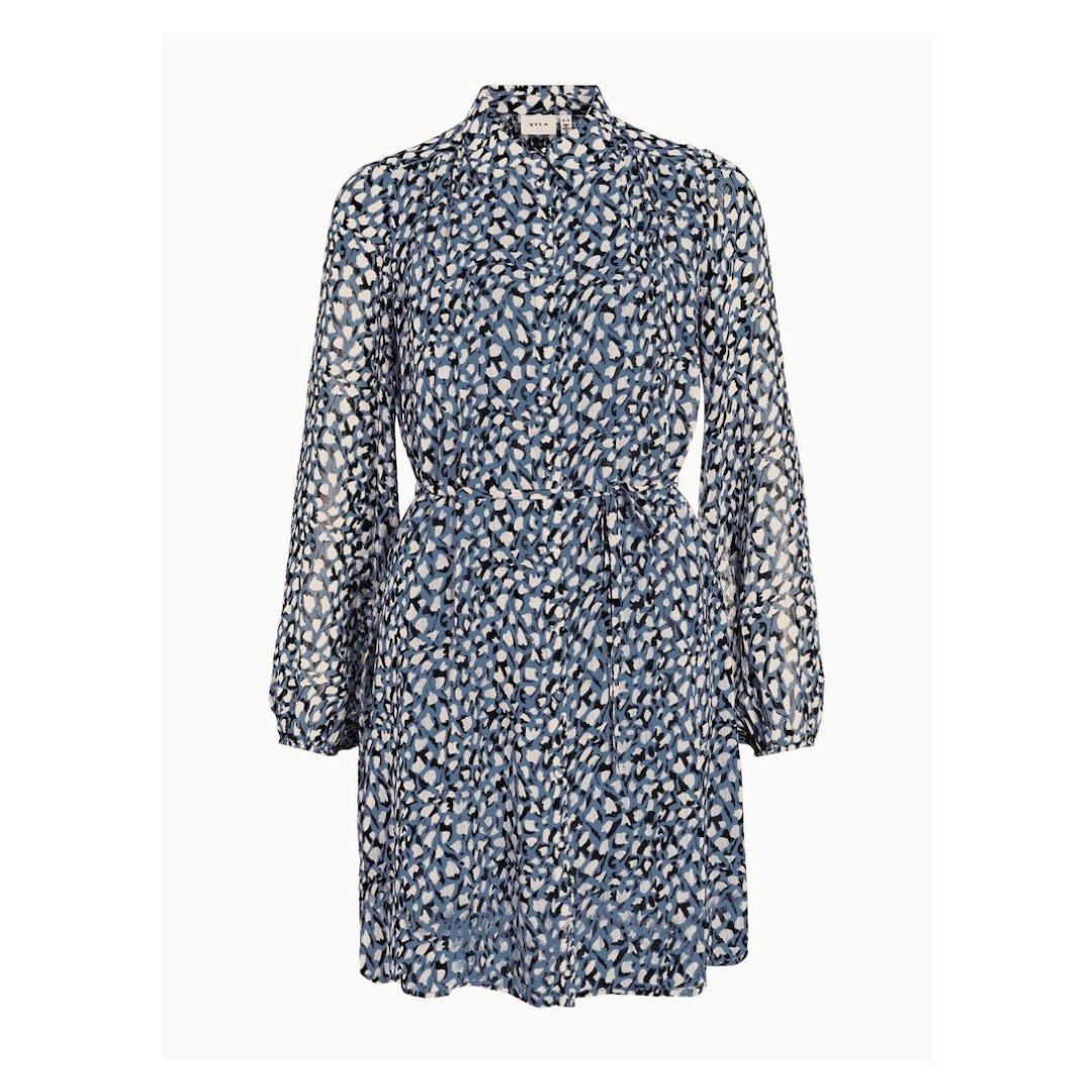 Vila - Damen Kleid - Blau - Größe: 40 - bei Tara-M