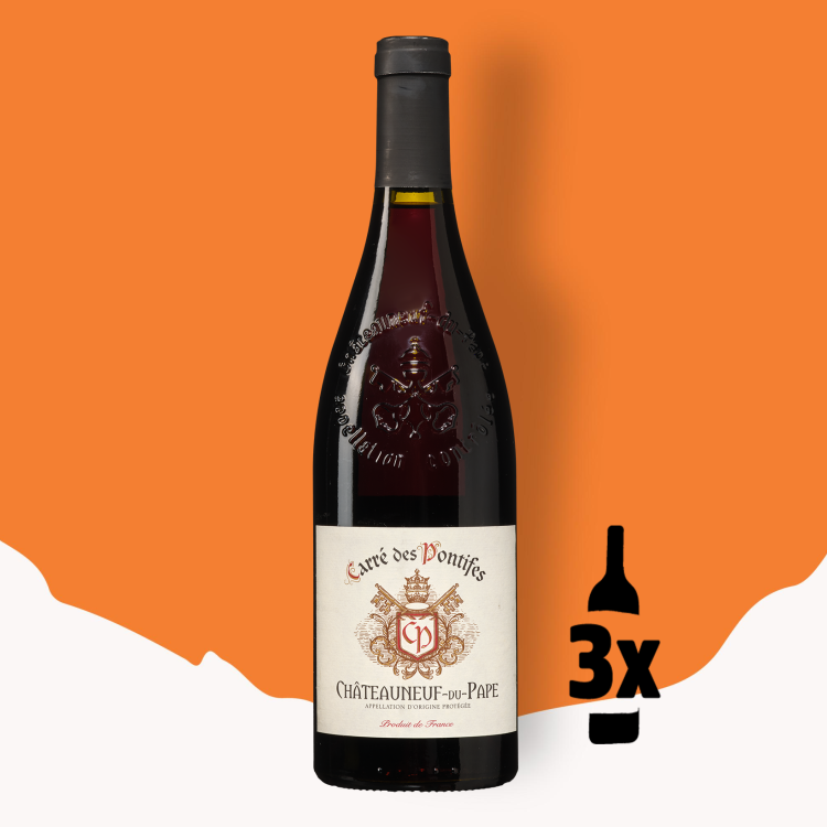 3 flessen Carre des Pontifes Châteauneuf-du-Pape Probeerpakket 2023