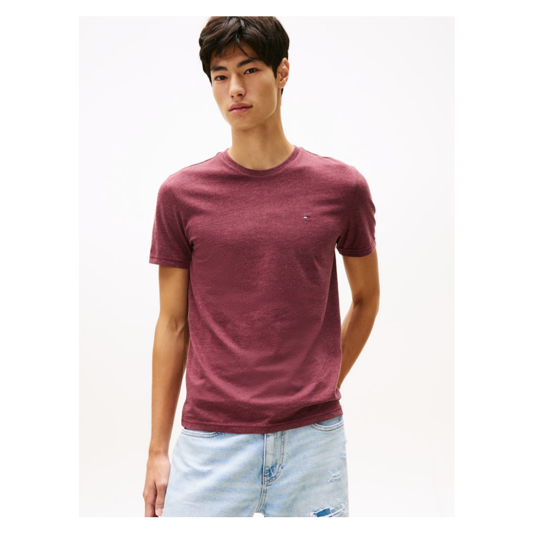 Tommy Jeans - Herren T-Shirt - red wine htr - Größe: XL - bei Tara-M