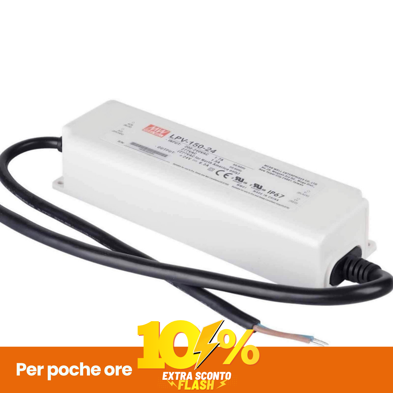 Alimentatore MeanWell 150W 24V IP67-image