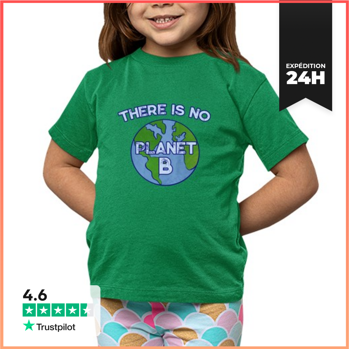 Tee Shirt Pour Enfant Manche Courte Il N39Y A Pas De PlanèTe B-image