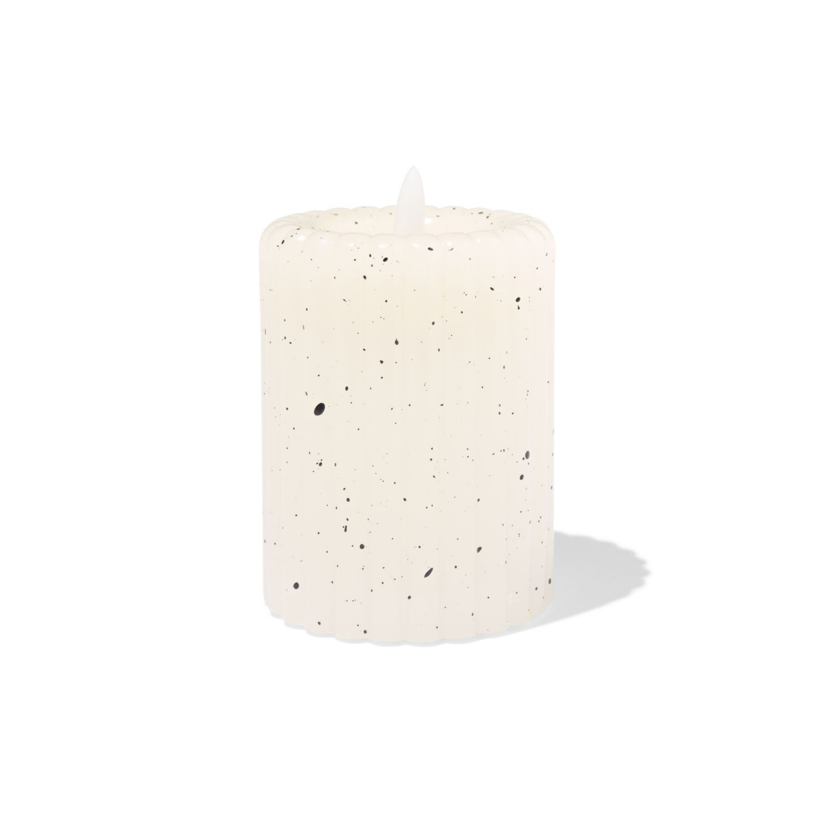 HEMA HEMA Led-kaars Stompkaars ⌀7.5x10cm Ribbel Spikkel Ivoor (ivoor)