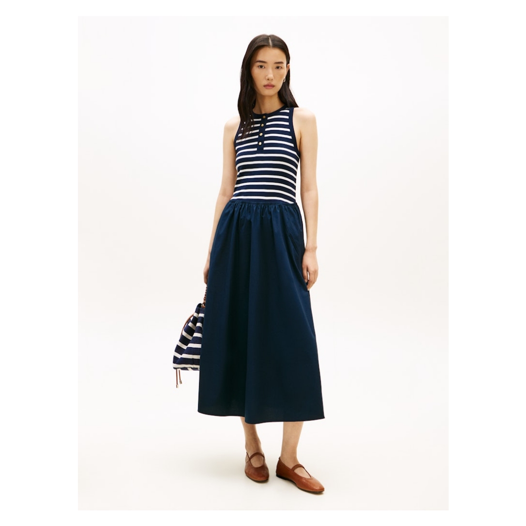 Tommy Hilfiger - Damen Kleid - breton stripe dark night - ecru - Größe: S - bei Tara-M