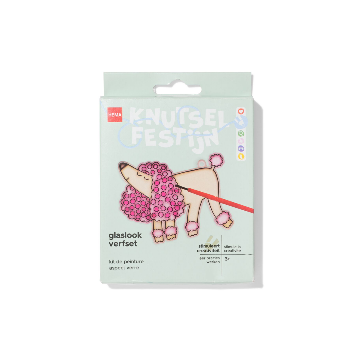 HEMA Glaslook verfset poedel