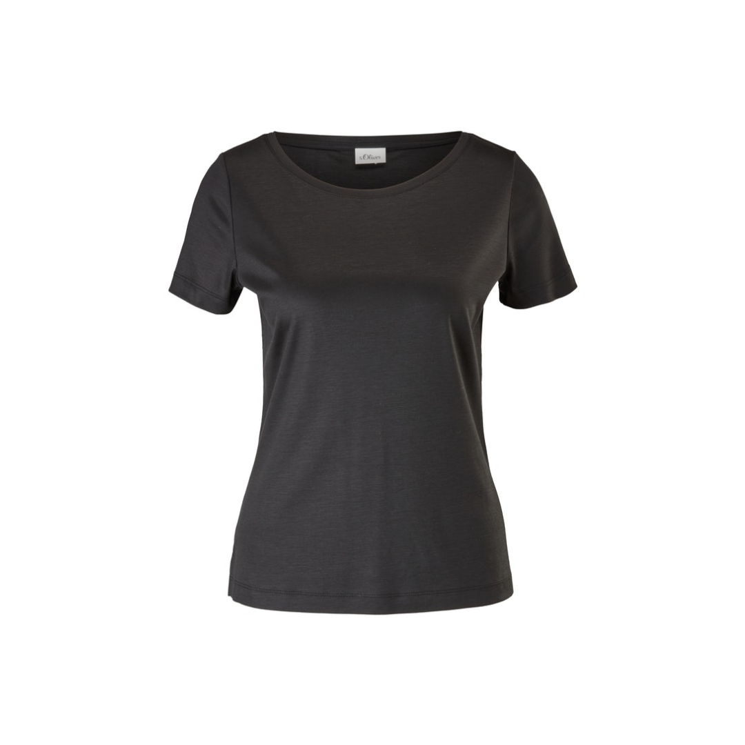 s.Oliver Black Label - Damen T-Shirt - Schwarz - Größe: 40 - bei Tara-M