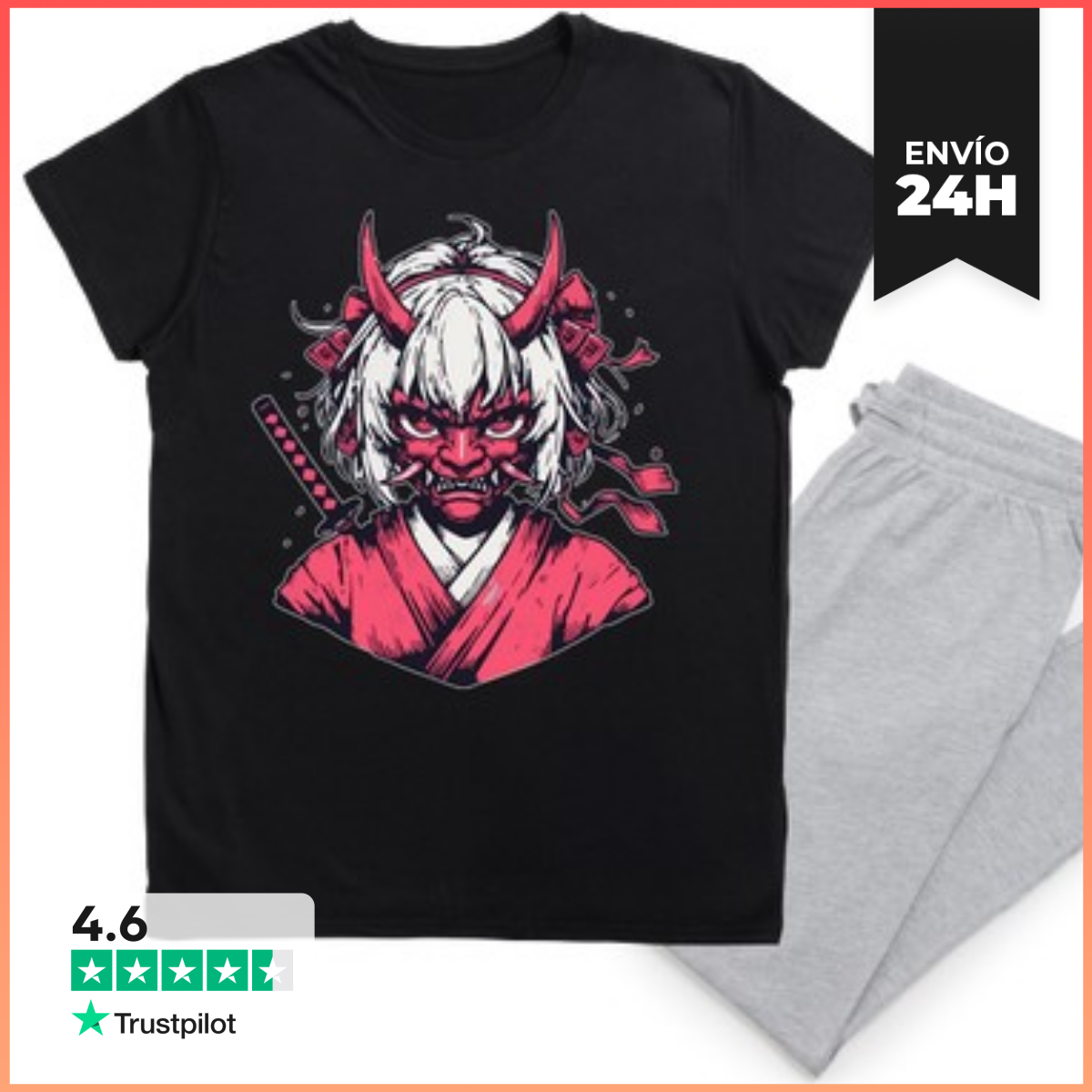 Pijama Chica samurái de anime con máscara de o laTostadora