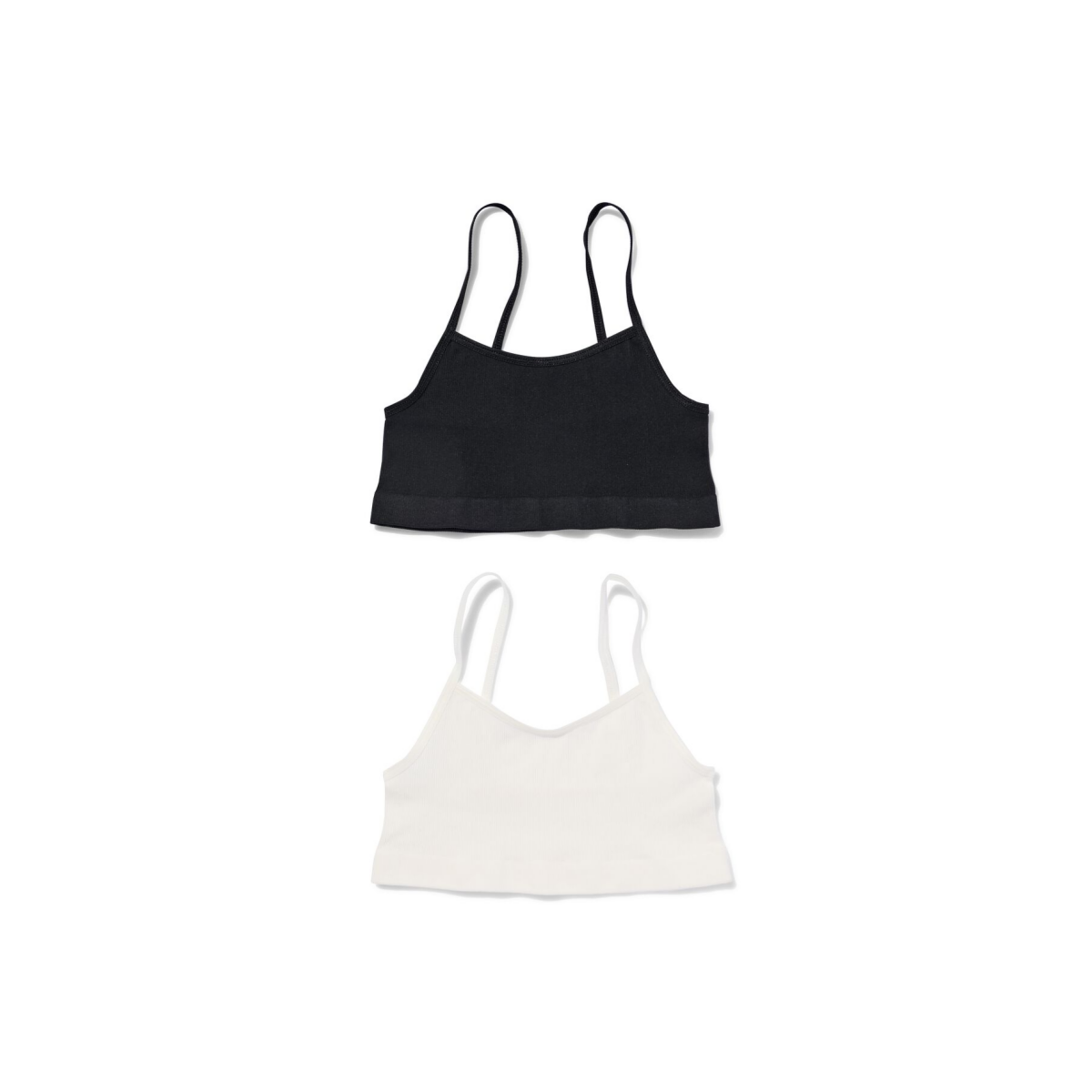 HEMA Kindertops naadloos rib - 2 stuks wit (wit)